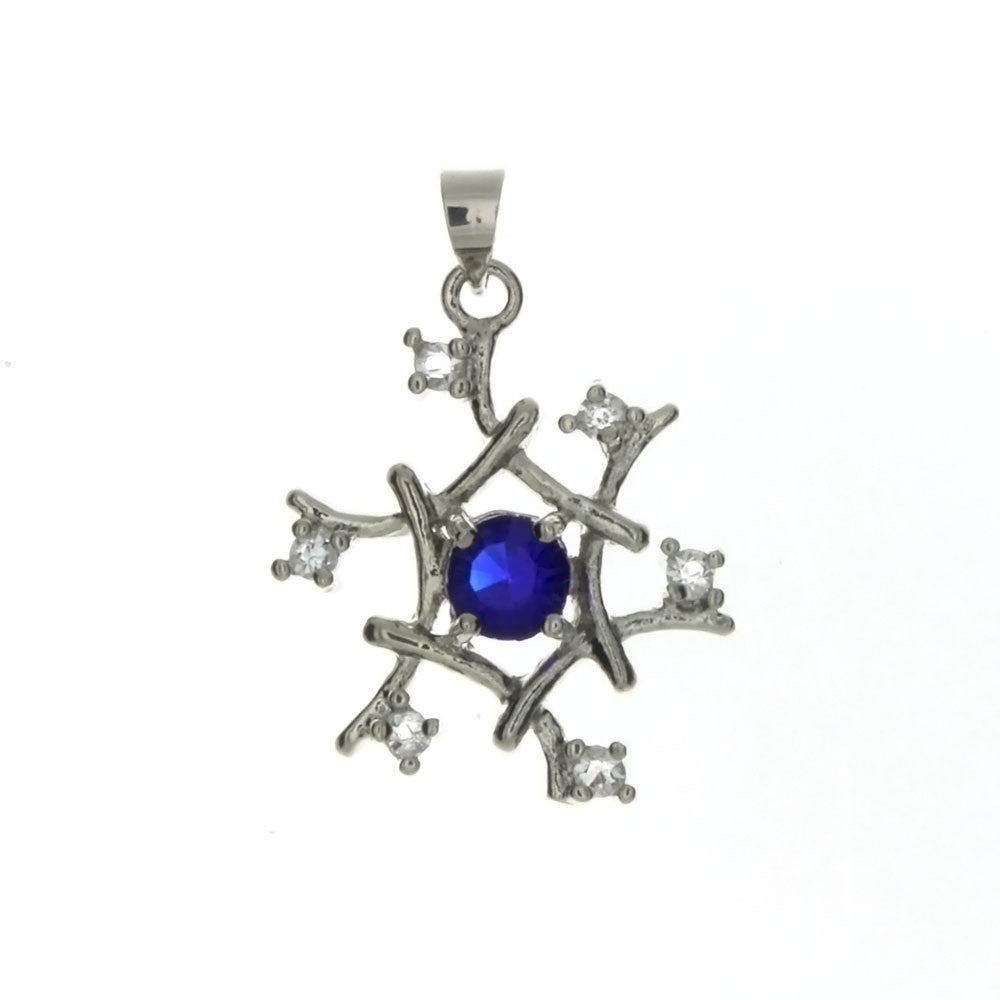CUBIC ZIRCONIA SNOWFLAKE 20 X 26 MM PENDANT