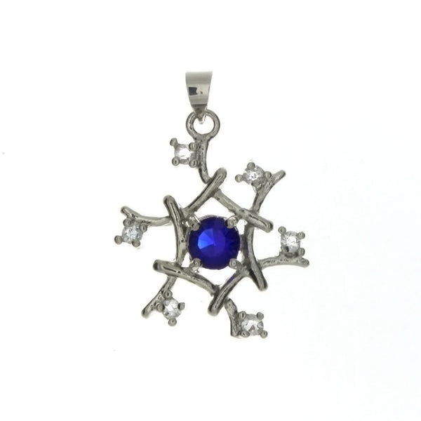 CUBIC ZIRCONIA SNOWFLAKE 20 X 26 MM PENDANT