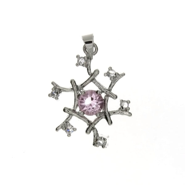 CUBIC ZIRCONIA SNOWFLAKE 20 X 26 MM PENDANT