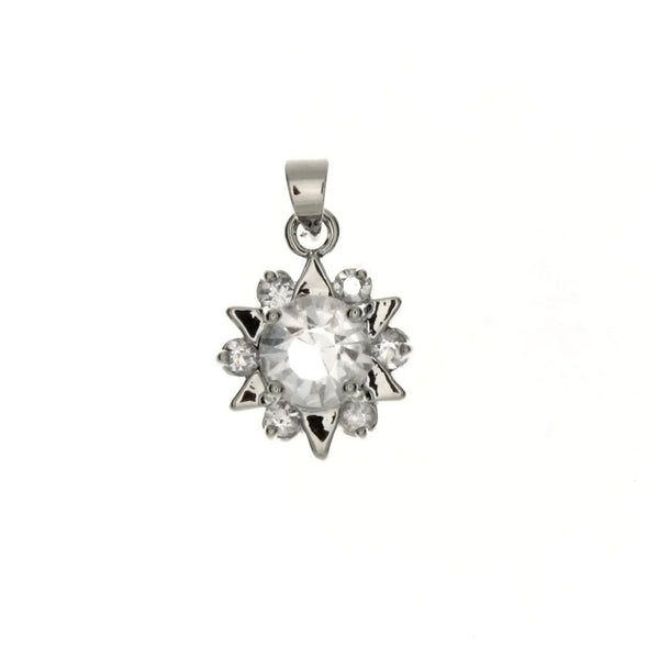 CUBIC ZIRCONIA STARBURST 14 X 18 MM PENDANT
