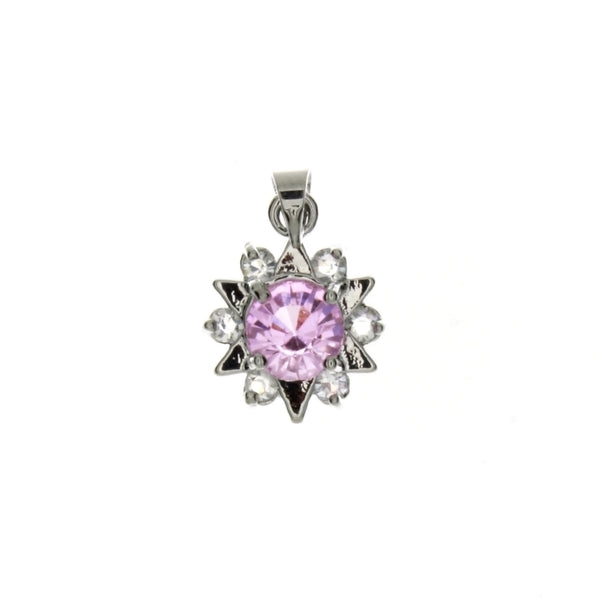 CUBIC ZIRCONIA STARBURST 14 X 18 MM PENDANT