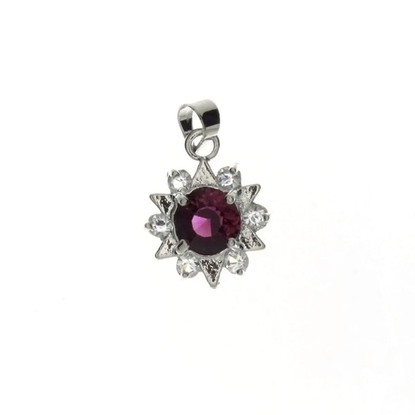 CUBIC ZIRCONIA STARBURST 14 X 18 MM PENDANT