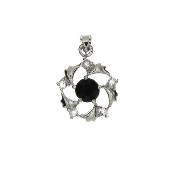 CUBIC ZIRCONIA PINWHEEL 17 X 21 MM PENDANT