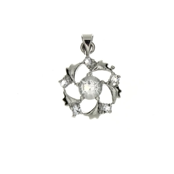 CUBIC ZIRCONIA PINWHEEL 17 X 21 MM PENDANT