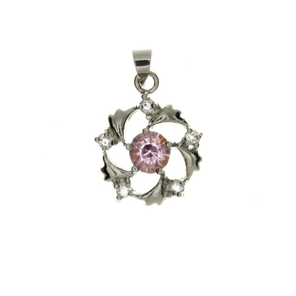 CUBIC ZIRCONIA PINWHEEL 17 X 21 MM PENDANT