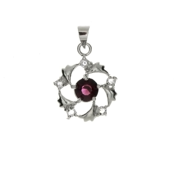 CUBIC ZIRCONIA PINWHEEL 17 X 21 MM PENDANT
