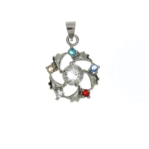 CUBIC ZIRCONIA PINWHEEL 17 X 21 MM PENDANT