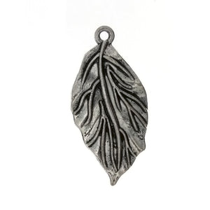 NATURE LEAF 20 X 40 MM PEWTER CHARM