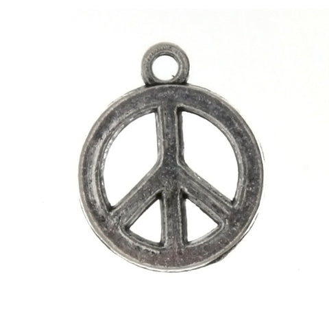 SYMBOL PEACE SIGN 16 MM PEWTER CHARM