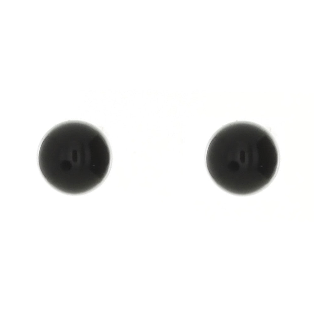 HALF-DRILL BLACK ONYX ROUND 8 MM (6 PR)