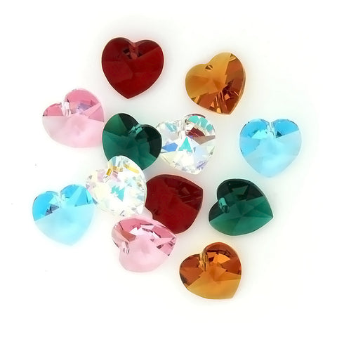 VARIOUS AUSTRIAN HEART 10 MM LOOSE (12 PC)