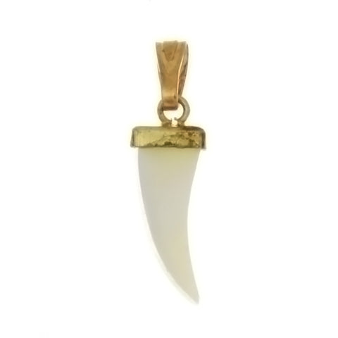NATURAL MOTHER OF PEARL TOOTH 5 X 15 MM PENDANT