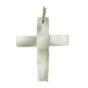 NATURAL MOTHER OF PEARL CROSS 22 X 28 MM PENDANT