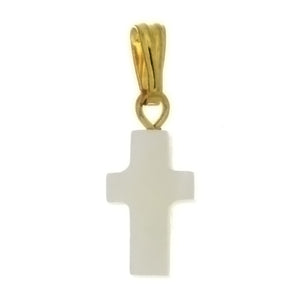 NATURAL MOTHER OF PEARL CROSS 8 X 12 MM PENDANT