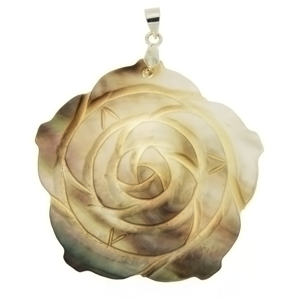 NATURAL MOTHER OF PEARL FLOWER 45 MM PENDANT