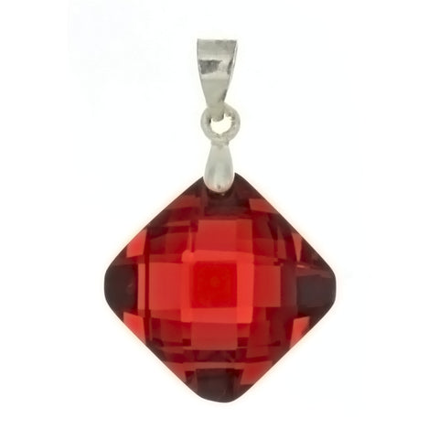 CZ Diamond Red 15 X 15 mm Pendant