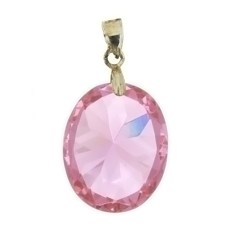 CZ Oval Pink 15 X 20 mm Pendant