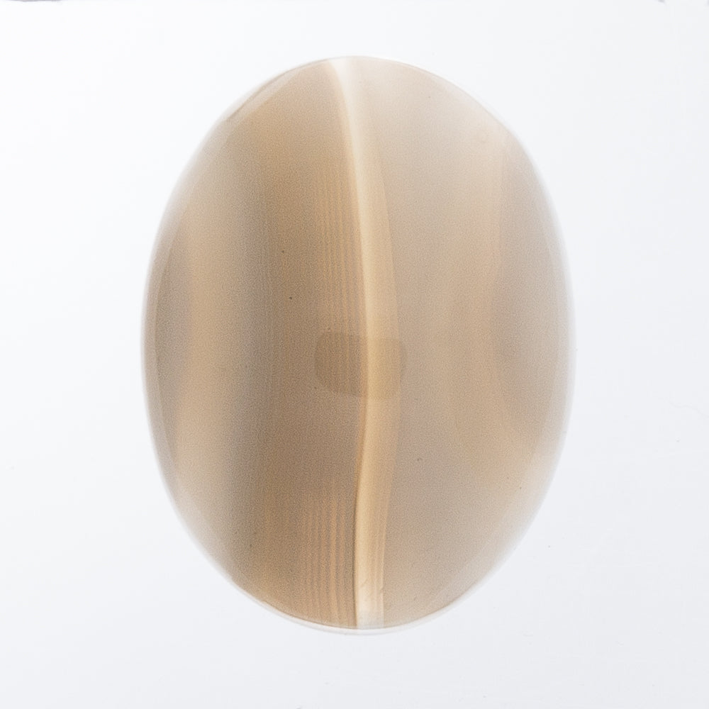 GEMSTONE AGATE TAN BANDED CABOCHON 30 X 40MM