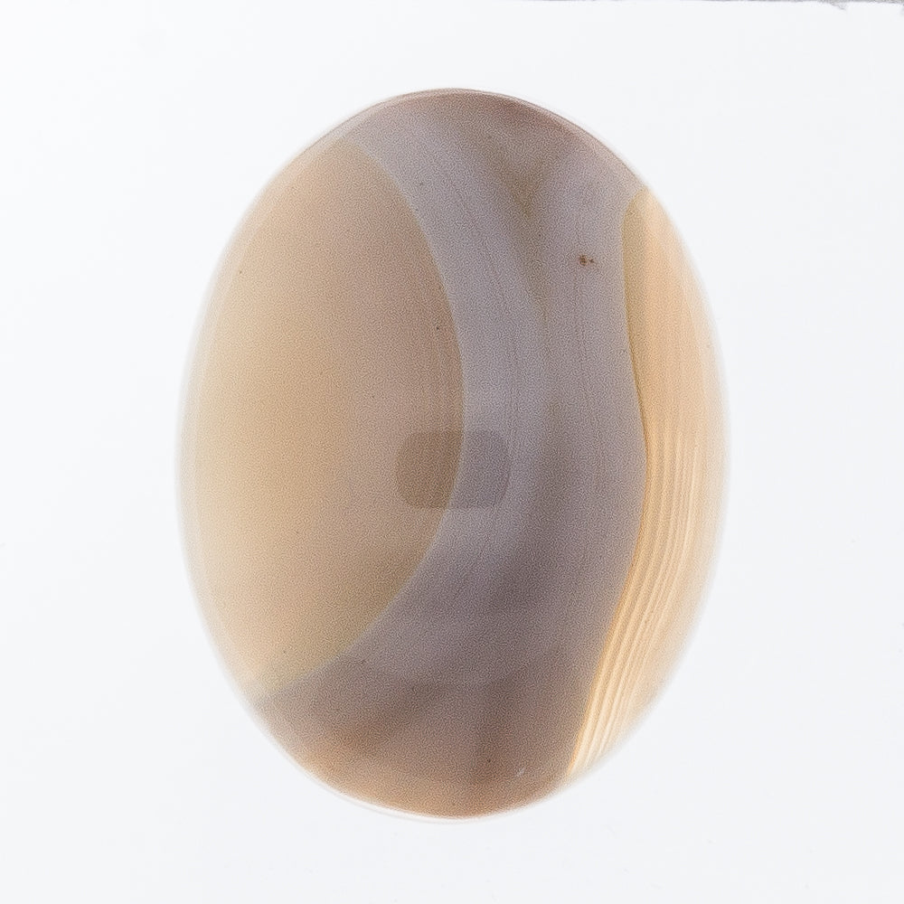 GEMSTONE AGATE CREAM BANDED CABOCHON 30 X 40MM