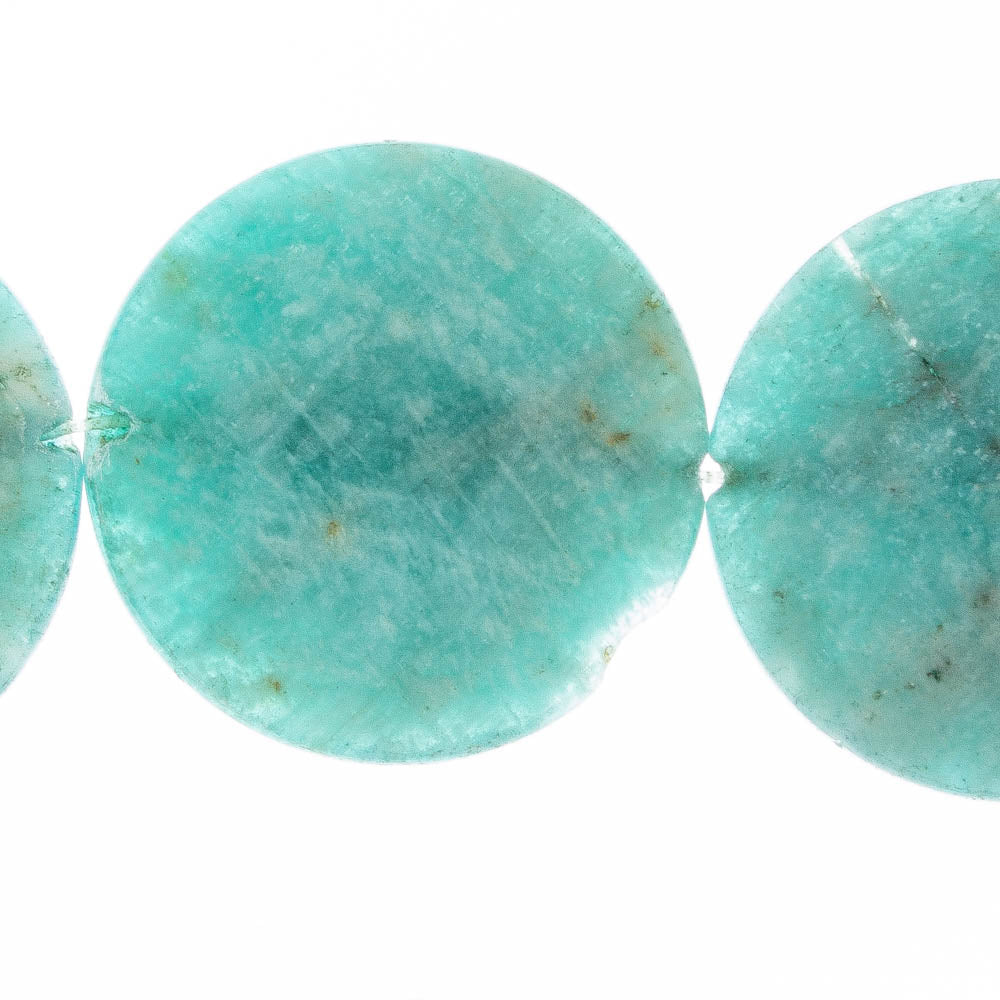 AMAZONITE 29.5mm Faceted Coin