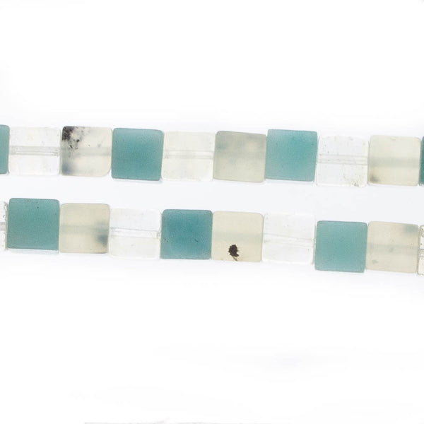 AMAZONITE & PREHNITE 6mm Cube