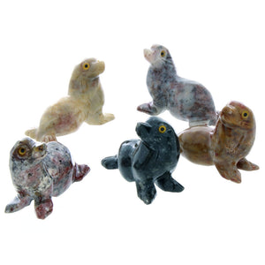 ANIMAL SEAL SOAPSTONE CARVING (3)