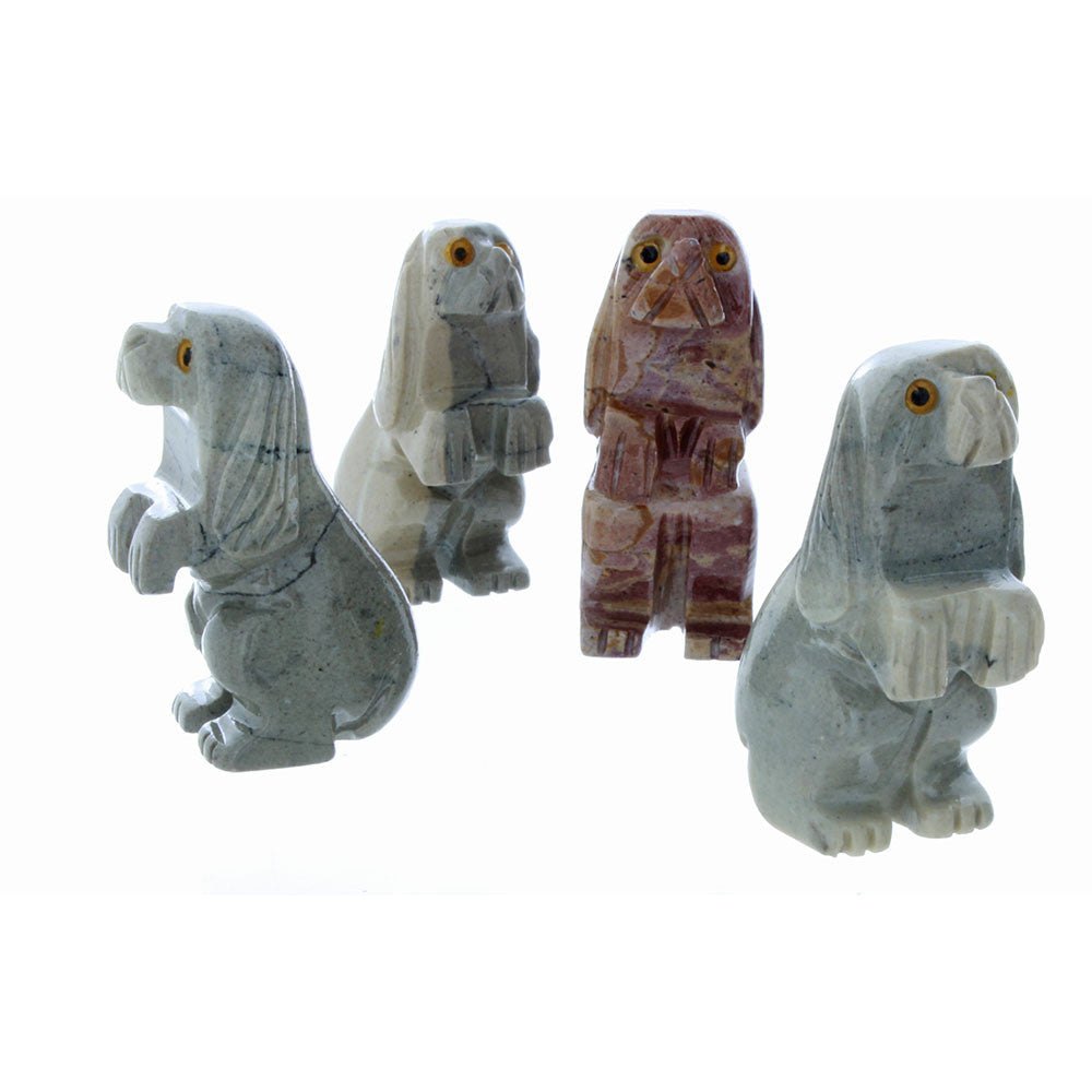 ANIMAL DOG STANDING SOAPSTONE CARVING (3)