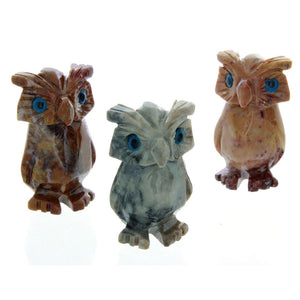 ANIMAL OWL SOAPSTONE CARVING (3)