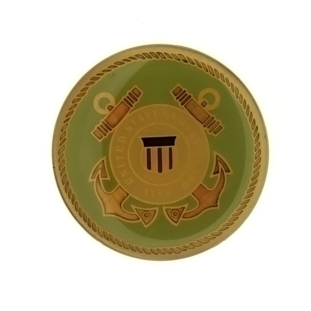 ENAMEL MILITARY COAST GUARD GREEN INSERT