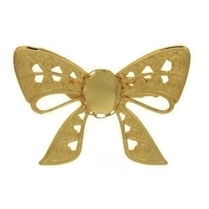 BROOCH CABOCHON BOW 8 X 10 MM FINDING