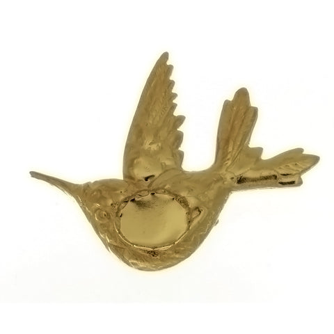 BROOCH CABOCHON HUMMINGBIRD 8 X 10 MM FINDING
