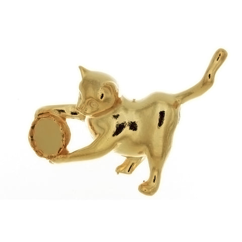 BROOCH CABOCHON CAT 8 X 10 MM FINDING