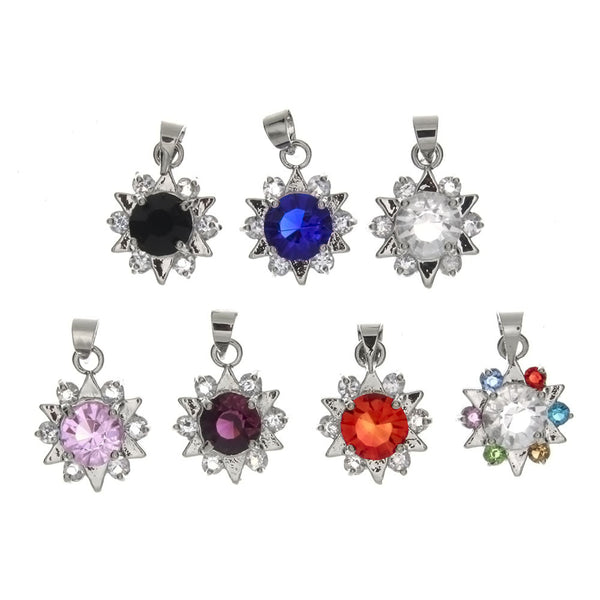 CUBIC ZIRCONIA STARBURST 14 X 18 MM PENDANT