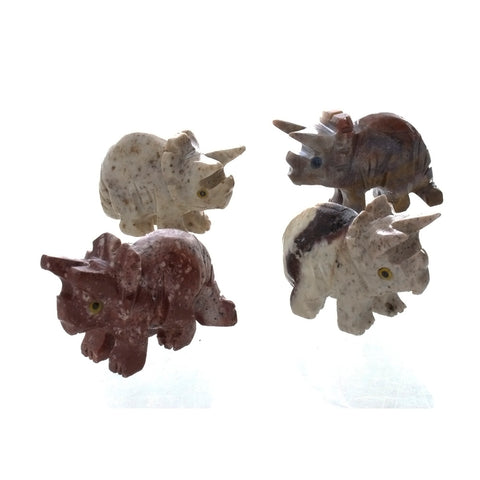 ANIMAL TRICERATOPS SOAPSTONE CARVING (3)