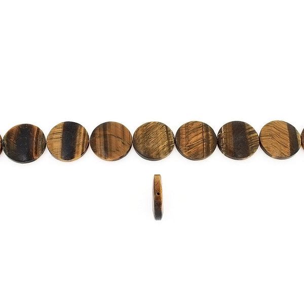 TIGER'S EYE COIN 30 MM STRAND