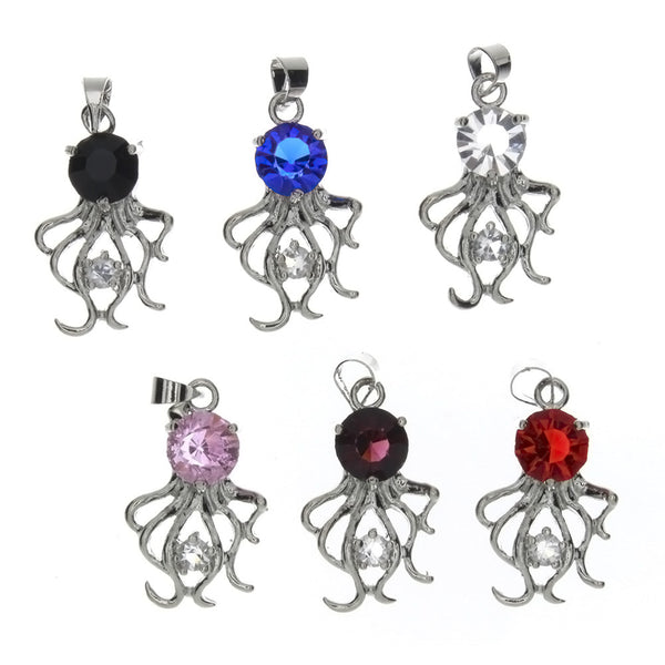 CUBIC ZIRCONIA OCTOPUS 15 X 25 MM PENDANT