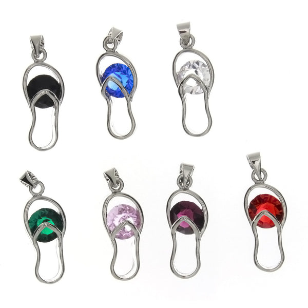 CUBIC ZIRCONIA SLIPPER 10 X 24 MM PENDANT