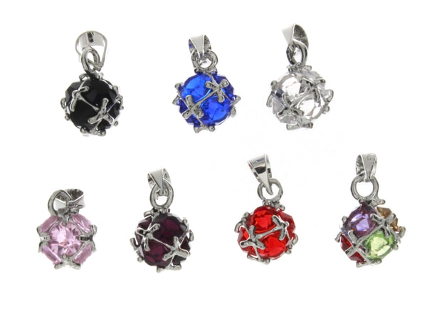 CUBIC ZIRCONIA SPHERE 9 X 13 MM PENDANT