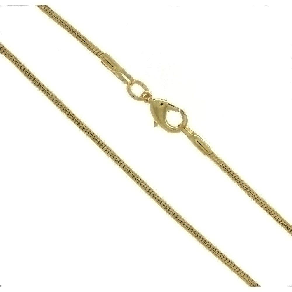 CHAIN NECKLACE SNAKE GOLD 1.6 MM X 18 IN (DOZ)
