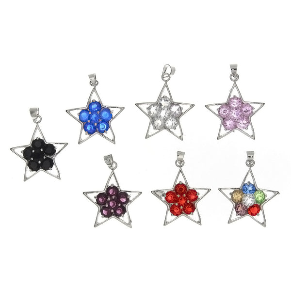 CUBIC ZIRCONIA STAR 23 X 26 MM PENDANT