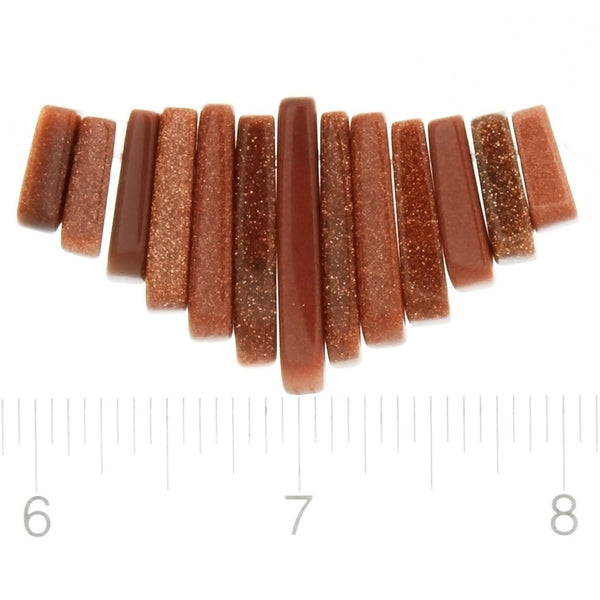 GOLDSTONE BROWN FAN 43 MM LOOSE (1 PC)