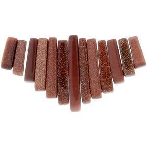 GOLDSTONE BROWN FAN 43 MM LOOSE (1 PC)