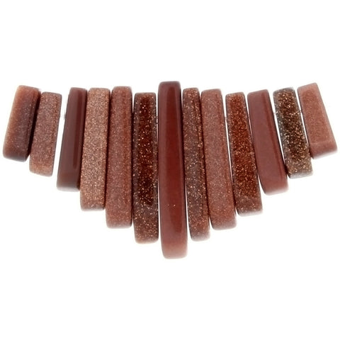 GOLDSTONE BROWN FAN 43 MM LOOSE (1 PC)