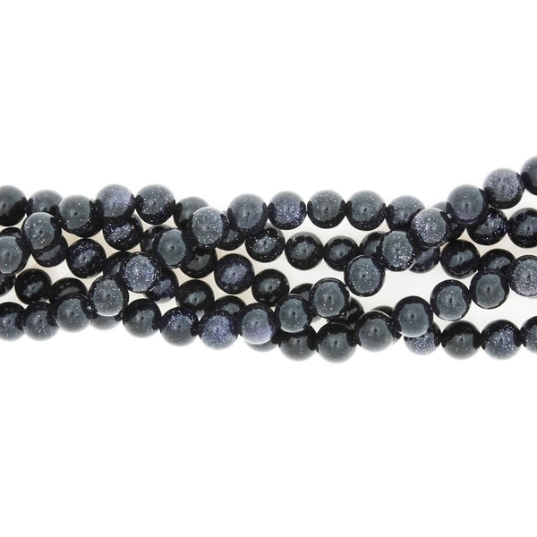 GOLDSTONE BLUE ROUND 6 MM STRAND