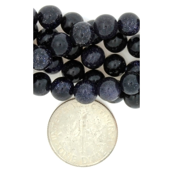 GOLDSTONE BLUE ROUND 6 MM STRAND