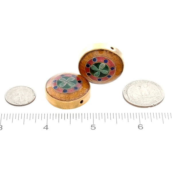 CLOISONNE COIN CROSS 6 X 11 X 26 MM LOOSE