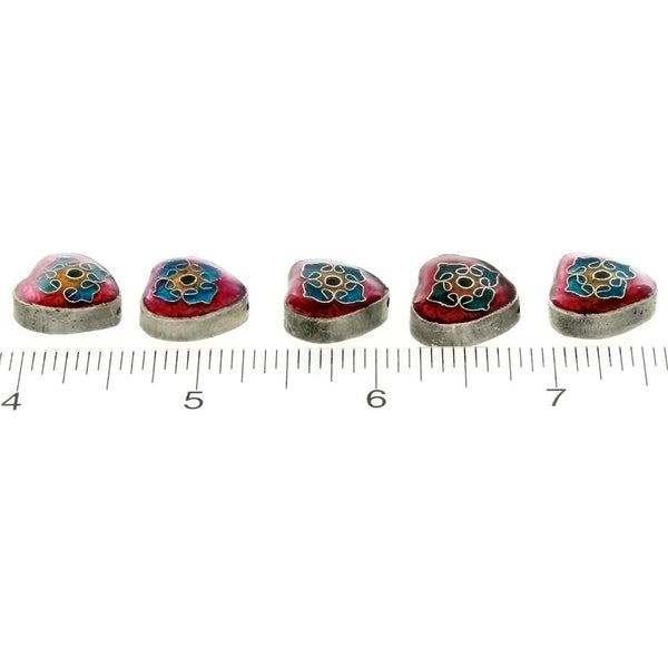 CLOISONNE HEART 8 X 16 MM LOOSE (5 PC)