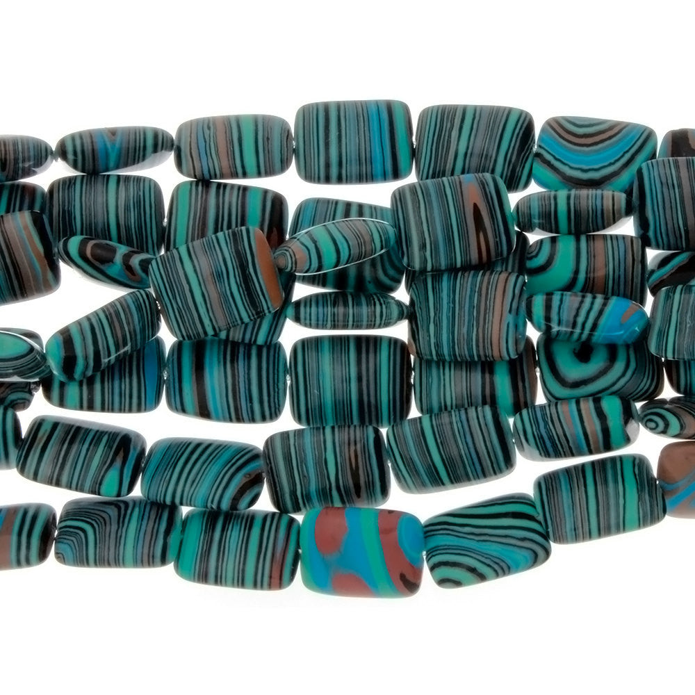 CALSILICA TEAL RECTANGLE 12 X 16 MM STRAND