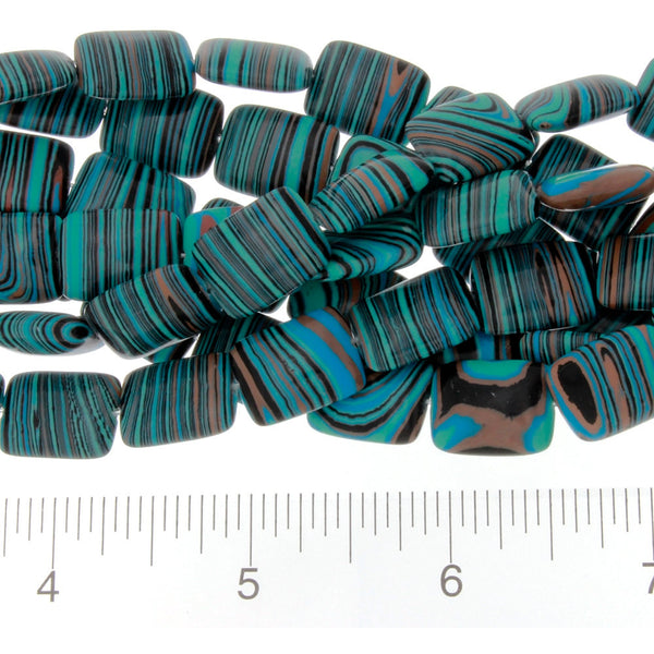 CALSILICA TEAL RECTANGLE 12 X 16 MM STRAND