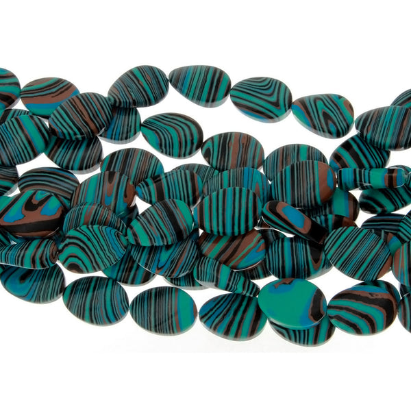 CALSILICA TEAL TEARDROP 14 X 18 MM STRAND